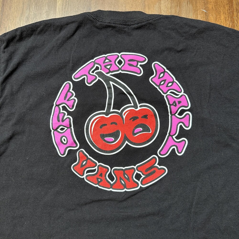 Vans Shirt Mens Medium Black Off The Wall Cherry Graphic Skate Streetwear Tee